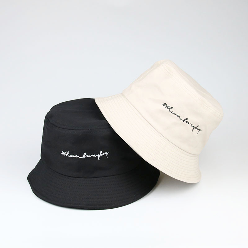 스트리트 스타일 패션 자수 모자 남자 여자 숙녀 여름 태양 모자 편지 인쇄 양동이 모자 어부 모자
